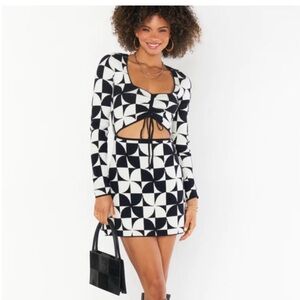 Micro mini dress with sleeves